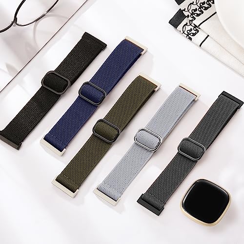 Maledan Bands Compatible with Fitbit Versa 3/ Fitbit Sense/Sense 2/ Versa 4 Watch Band Men Women, Adjustable Stretchy Bracelet Wristband for Fitbit Versa 3 Watch and Fitbit Sense Smartwatch Bands