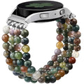 Newlibery Natural Stone Bracelet Beaded Band Women 20mm Compatible with Samsung Galaxy Watch 7/6/5/4/Active 2/4 Classic/6 Classic/5 Pro/FE 40mm 42mm 43mm 44mm 45mm 46mm 47mm