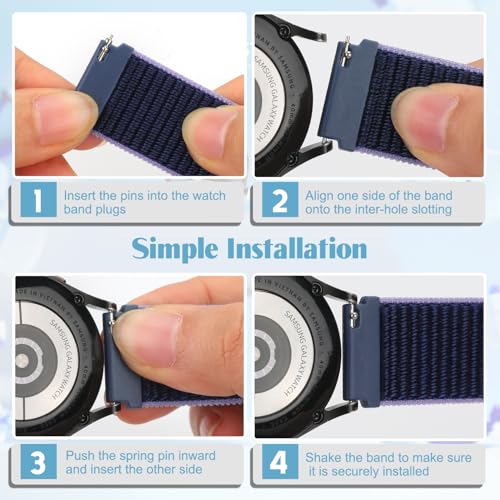 WNIPH 4 Pack Nylon Watch Bands Compatible with Garmin Venu 4 45mm/Venu 3 45mm/2/Vivoactive 4, Garmin Forerunner 255/255 Music/265/955, 22mm Sport Repalcement Strap for Amazfit GTR 4/3/2/Bip 6/Bip 5