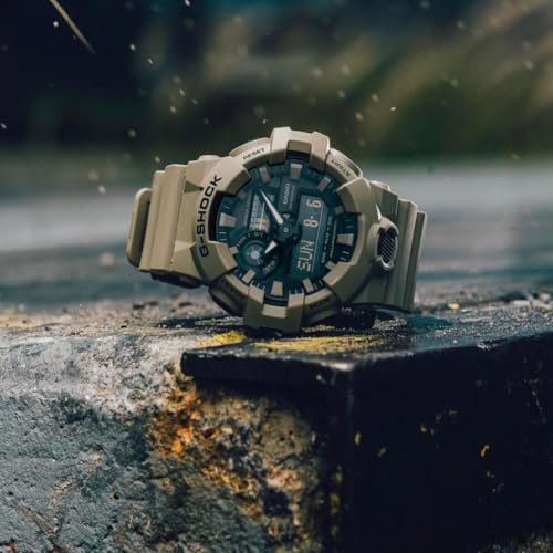 Casio Men's Watch XL Series G-Shock Quartz 200M Water Resistant, Shock Resistant, Matte Tan Resin Finish, Durable Men's Wrist Watches, Digital Casio G-Shock for Men (Model GA-700UC-5ACR)