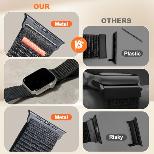 OMECKY Sport Band Compatible with Apple Watch Bands Series 11 10 46mm, 9 8 7 45mm, 4 5 6 & SE 2 3 44mm, Ultra 49mm for Women Men, Stretchy Straps for iWatch, Breathable, Nylon Soft Loop Ideal for Outdoor