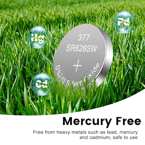 10 Count SR626SW Watch Battery, 377 376 AG4 1.55V Silver Oxide Batteries