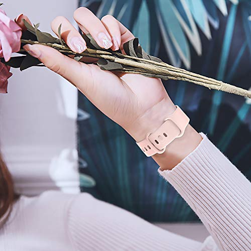 Getino Compatible with Fitbit Sense 2/ Sense Bands/Versa 4/ Versa 3 Bands Women Men, Silicone Sport Accessories Band, Small Black/Gray/Pink/White