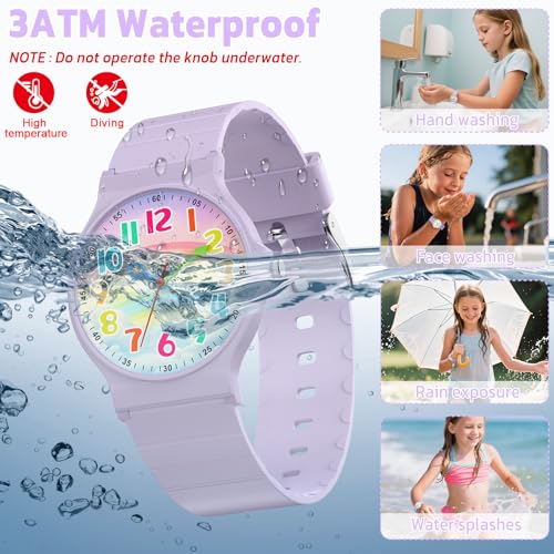 Edillas Kids Analog Watch for Girls Boys, 1.18-inch Large-Digit dial, Learning Time and Easy to Read, Waterproof Children Quartz School Watch, Children's Jewelry