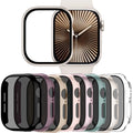 Adorve Privacy Case for Apple Watch Series 10 42mm Screen Protector, Anti-Spy Cover for iWatch Series 11 10 42 mm, 8 Pack, Black Clear Pink Starlight Rose Pink Pine Green Milk Tea Smoke Violet