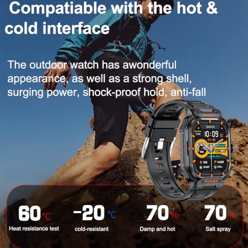 UYRGT Military Smart Watch with Earbuds for Men and Women,2'' Tactical Display,Sport Modes,Fitness Tracker,Heart Rate,Answer/Make Call, Sleep Monitor, SmartWatch Built-in Headphone Combo,iOS & Android