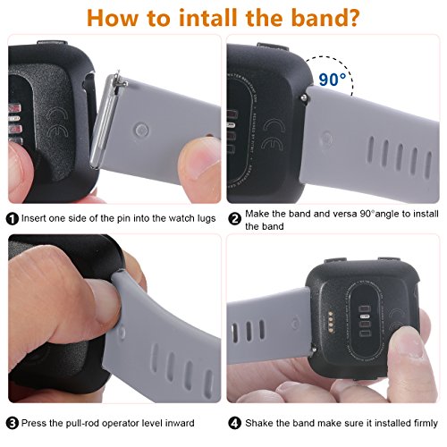 Wepro Band Compatible with Fitbit Versa 2 Bands for Women Men, Soft Band Compatible with Fitbit Versa Bands, Sport Waterproof Breathable Replacement Wristbands Strap for Versa Lite, Small, Black