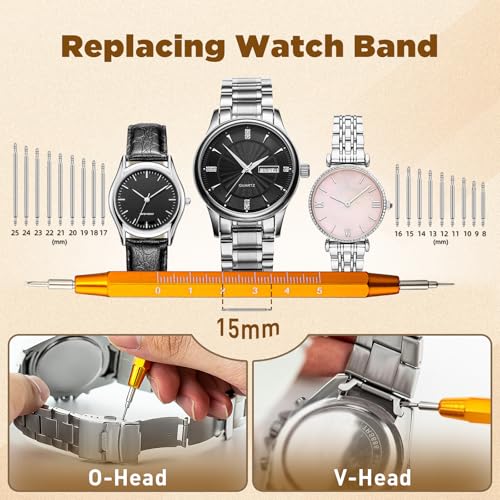Eventronic Watch Repair Kit, Watch Link Removal Kit, Watch Battery Replacement Tool Kit, Watch Tool Kit with Carrying Case for Battery Replacement and Strap Disassemble, Watch Band Pin Tool