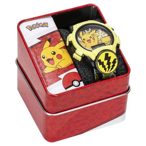Pokémon Kids Watch – Pikachu Dial, Comfy Strap, Adjustable Fit, Flashing Lights – Pokémon Watch for Boys & Girls– 5.5" to 8"