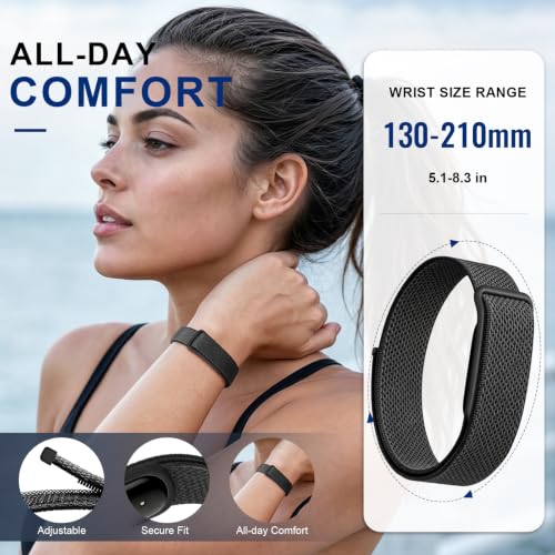 Nylon Sport Replacement Strap Compatible with Google Fitbit Air (Black)