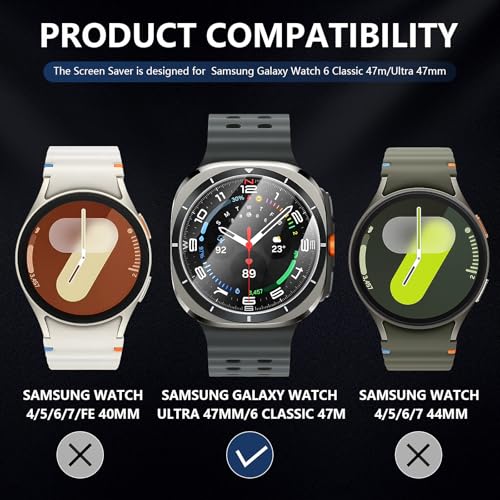 Suoman 4-Pack for Samsung Galaxy Watch 6 Classic 47mm/Galaxy Watch 7 Ultra 47mm Screen Protector, [Anti-Scratch] 2.5D 9H Ultra-thin Tempered Glass Screen Protective Film