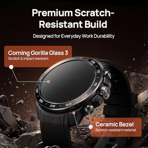 mibro GS Explorer S Rugged Smart Watch for Men with Scratch-Resistant Ceramic and 1.32" AMOLED Display, 20+ Days Battery, Bluetooth Call & 10ATM Waterproof, Dual Band GPS, Heart Rate & Sleep Tracking