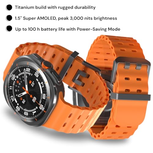 Samsung Galaxy Watch Ultra 2025 (64GB, 47mm, Unlocked LTE) AI Smartwatch with 1.5" AMOLED, Wi-Fi, Bluetooth, Heart Rate, GPS Fitness Tracker, International Model (Fast Charger Cube Bundle, Grey)