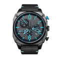 AVI-8 Mens 45mm Hawker Hunter Retrograde Chronograph Blue Diamond Japanese Quartz Pilot Watch with Leather Strap AV-4052-05