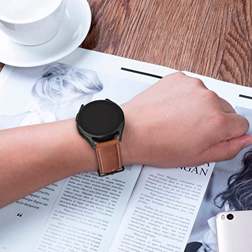 20mm Leather Band for Timex Expedition Bands, Soft Leather Replacement Band for Timex Men's Expedition Scout 40mm 43mm/Expedition Acadia 40mm/Digital CAT 39mm/Field 43mm/Rugged Core Analog Watch (Brown)
