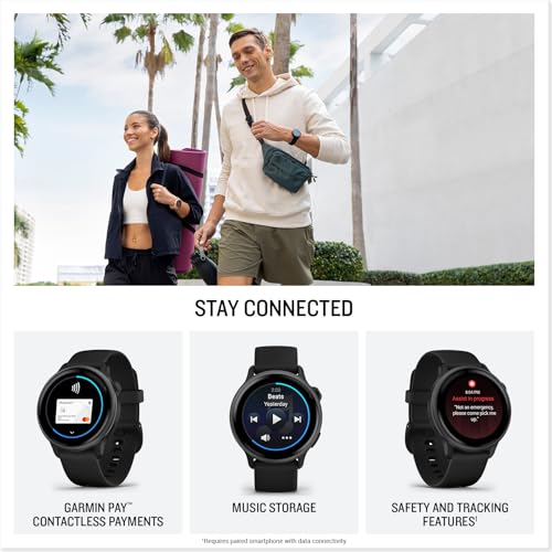 Garmin vívoactive® 6, Health and Fitness GPS Smartwatch, AMOLED Display, Up to 11 Days of Battery, Slate with Black Band