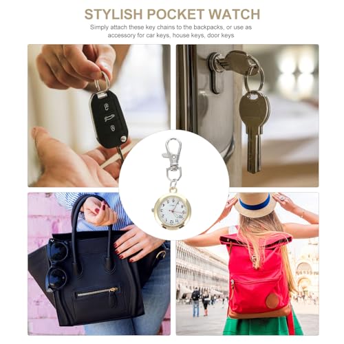 Veemoon Clip on Pocket Watch: 2.8 Inch Portable Nurse Badge Watch with Second Hand for Nurses Doctors Chefs Students Unisex