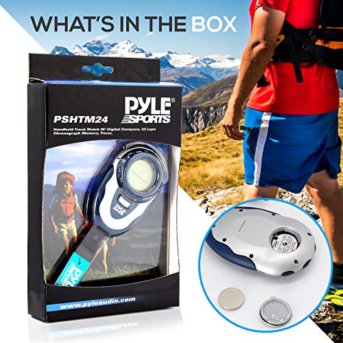 Multifunction Sports Training Handheld Watch - Smart Classic Running Digital Fitness Gear Tracker w/Heart Rate Monitor, Timer, Alarm, Chronograph Mode - Men and Women - Pyle PSHTM24.5 (Blue)