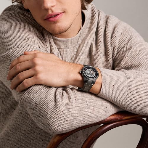 Fossil Men's Watch, Townsman Automatic Smoke Stainless Steel Watch for Men