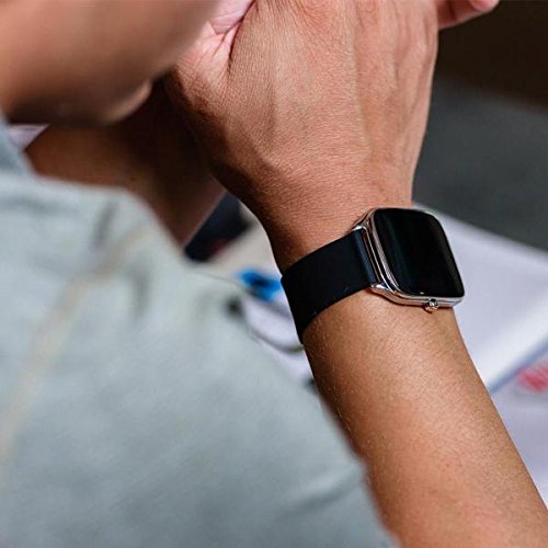 BARTON WATCH BANDS Soft Silicone Quick Release Watch Band Straps, Black, 20mm