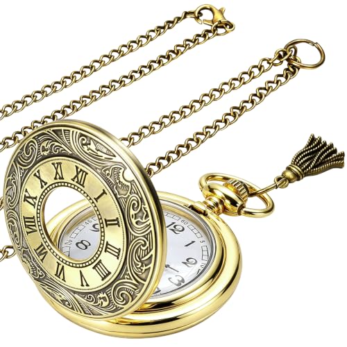 NEWITIN Vintage Pocket Watch Diameter Bronze Watch with Chain Costume Watches Accessories Pocket Watches