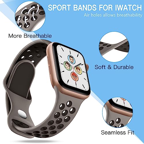 Adorve 4 Pack Sport Bands Compatible with Apple Watch Bands for Men Women 49mm 46mm 45mm 44mm 42mm 41mm 40mm 38mm,Breathable Soft Silicone Strap for iWatch Band Series 11 10 SE Ultra 9 8 7 6 5 4 3 2 1