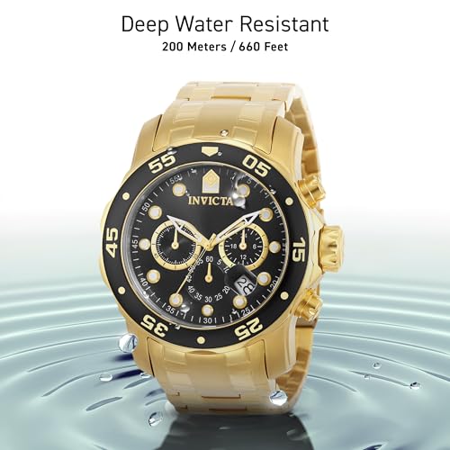 Invicta Men's 0072 Pro Diver Collection Chronograph 18k Gold-Plated Watch