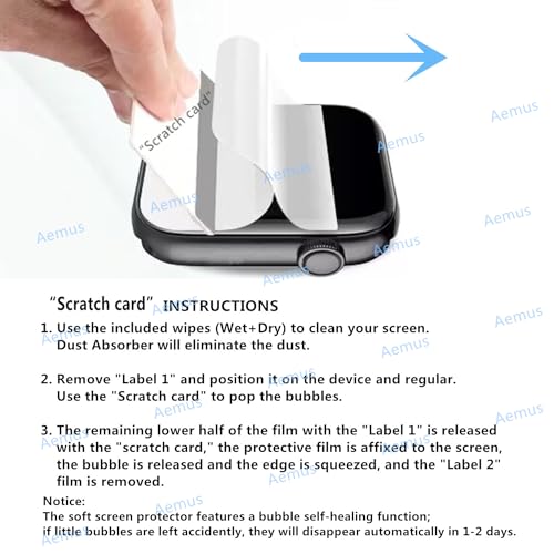 Aemus Screen Protector Compatible for Cillso IDW26 / IDW25 Smart Watch 1.83" (6 Pack) Clear TPU Soft Film, Compatible for EchoByte, aeac IDW28 Smartwatch 1.85 Screen Protector