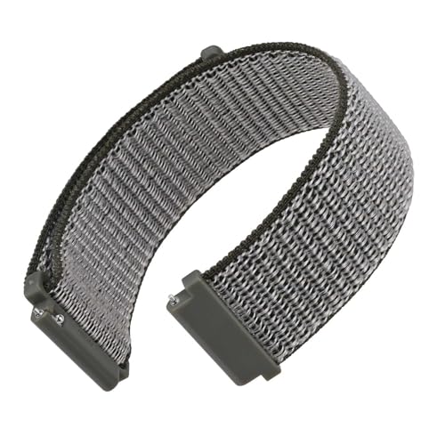 WOCCI 20mm Adjustable Nylon Watch Band, Quick Release Sport Loop Strap (Grey)