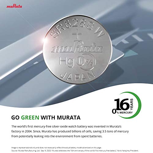 Murata 321 Battery SR616SW 1.55V Silver Oxide Watch Button Cell (5 Batteries)