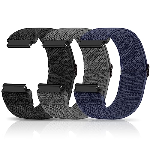 Relting 22mm Width Watch Lugs Band Compatible with Garmin Venu 4 45 mm/3 45 mm/Venu 2/Forerunner 265/255/Amazfit Bip 6/Bip 5 Quick Release Adjustable Stretchy Nylon Sport Elastic Bands for Men Women