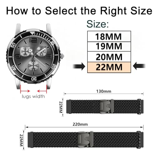 Aurrain 22mm Woven Nylon Watch Strap for Garmin Vivoactive4/Active/MARQ/LEGACY/Venu2/Forerunner 94/Galaxy Watch 3 45mm/Galaxy Watch 46mm/Huawei Watch GT 4 46mm/GT 4 Pro,Woven nylon sports watch strap