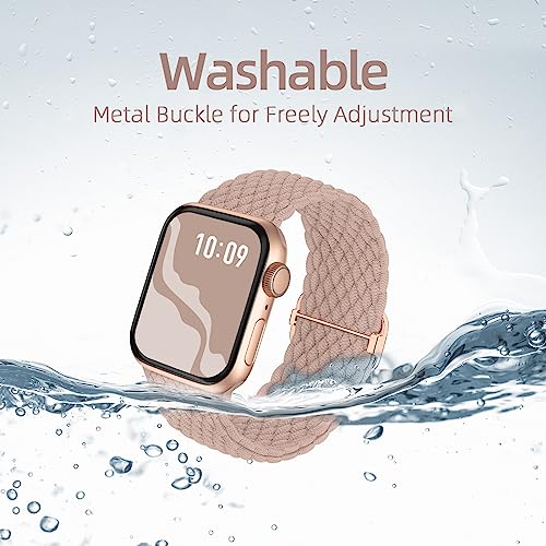 4 Pack Braided Stretchy Bands Compatible with Apple Watch 40mm 41mm 38mm 42mm 44mm 45mm 46mm 49mm Women Men, Breathable Nylon Elastic Daily Use Straps for iWatch Series 11/10 9 8 7 6 5 4 3 SE/Ultra 2