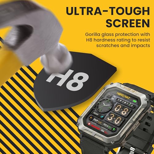 Hard Hat Watches - Rugged Smart Watch for Men, Original Smartwatch, Waterproof Smart Watch for Construction Work Men, with Fitness Trackers, Heart Rate Monitor, IP68, Pedometer, Workout Modes & More