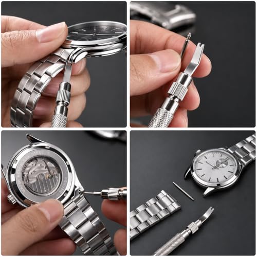 EFIXTK Watch Link Removal Kit, Watch Band Tool for Watch Bracelet Resizing,Adjustment -Watch Strap Pins Repair,Fixing,Replacement Set with 20 Spring Bars,20 Watch Cotter Pins