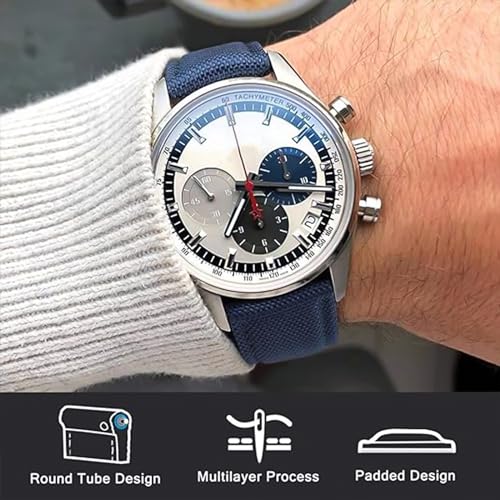 Ritche Christmas Gift 18mm Sailcloth Wristbands Watch Strap, Quick Release Sailcloth Watch Band Padding Design Watch Bands for Men Women, White Elephant Gifts, Stocking Stuffers for Men