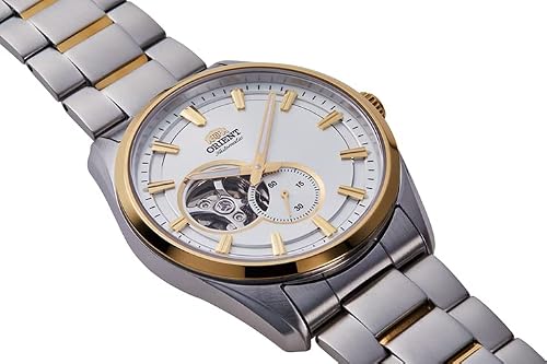 Orient RN-AR0006S Men's Automatic Watch, Contemporary Semi-Skeleton Mechanical Automatic, Open Heart, White, Watch Orient, Mechanical