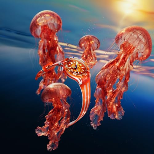 Swatch Scuba Unisex Casual Watch Bio-sourced Orange Quartz Water Resistant Pacific SEA Nettle