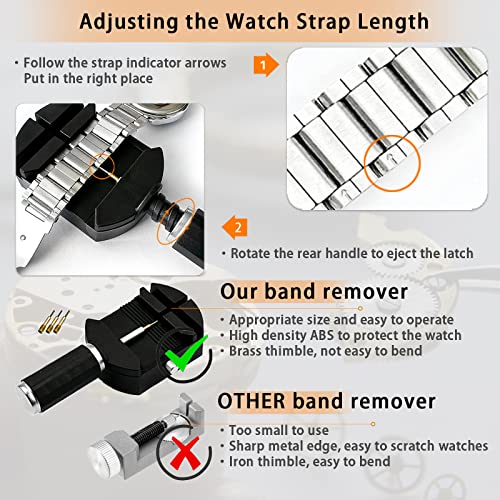 Professional Watch Repair Kit, GLDCAPA Watch Battery Replacement Kit, Watch Repair Tools with Carrying Case, Watch Link Removal Tool Kit, Watch Case Opener, Watch Press Set with 60pcs Watch Battery