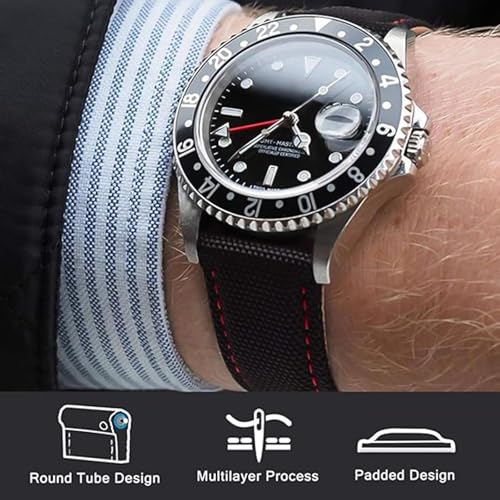 Ritche Christmas Gift 18mm Sailcloth Wristbands Watch Strap, Quick Release Sailcloth Watch Band Padding Design Watch Bands for Men Women, White Elephant Gifts, Stocking Stuffers for Men