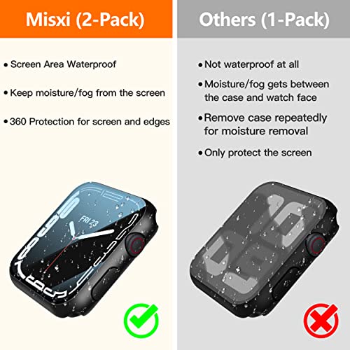Misxi 2-Pack Waterproof Case for 45mm Apple Watch Series 9/8/7