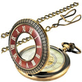 MJSCPHBJK Vintage Pocket Watch for Men Roman Numerals Scale Quartz Pocket Watches with Chain for Xmas Fathers Day Gift