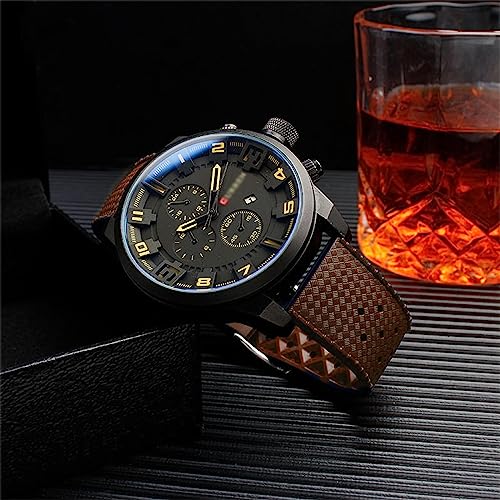 Niziruoup FKM Rubber Watch Strap 20mm Quick Release Tropical Style Fluororubber Soft Durable Universal FKM Rubber Band Watch Replacement Band Strap for Men Women, Rubber, Brown