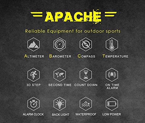 North Edge Apache Tactical Sports Watches for Men , Outdoor Survival Military Compass Rock Solid Digital Watches with Durable Band, Steps Tracker Pedometer Calories (Green)…
