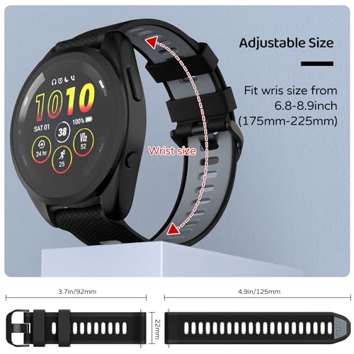 U-LIMVE Watch Band for Garmin Forerunner 265/Forerunner 255/Vivoactive 4/Venu 3/Venu 2, 22mm Quick Release Silicone Replacement Band