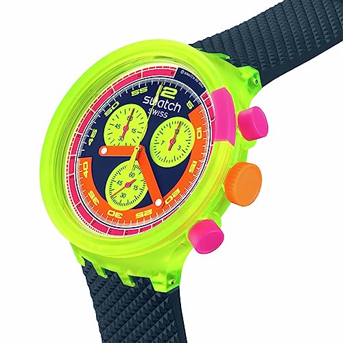 Swatch Big Bold Chrono Biosourced Unisex Watch Casual Polymer Yellow Automatic Waterproof Neon to The Max