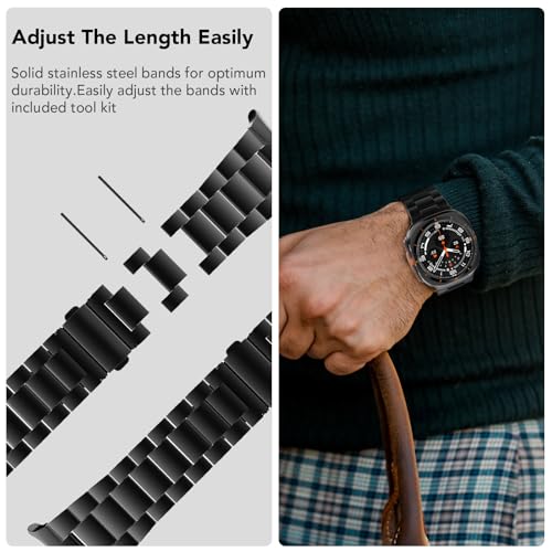 SPGUARD Metal Band Compatible with Samsung Galaxy Watch 7/8 Ultra 47mm (2025/2024), No Gap Stainless Steel Band Strap for Men Women Business, NOT for Other Models