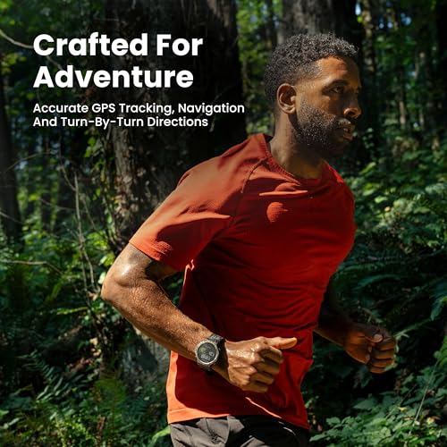 Amazfit T-Rex 3 Rugged/Military Smart Watch 48mm, GPS (with Privacy), Offline Maps, Long Battery Life,328 Feet Water-Resistant, 170 Fitness/Sport Modes, AI, Voice Control, for Android or iPhone, Black