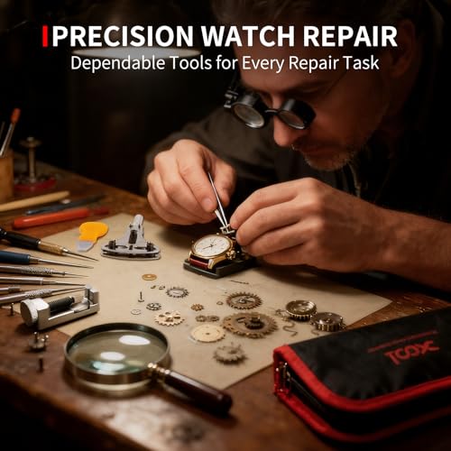 XOOL 151 PCS Professional Watch Repair Tool Kit, Includes Watch Battery Change Kit, Watch Case Opener, Link Remover, Spring Bar Tools, Screwdrivers, and Portable Carrying Case with Instruction Manual