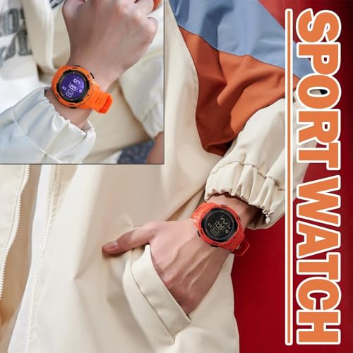 findtime Men's Digital Watch Waterproof Pedometer Watches Sport Watch Step Counter Calorie Military Watch with Stopwatch Alarm LED Backlight Countdown